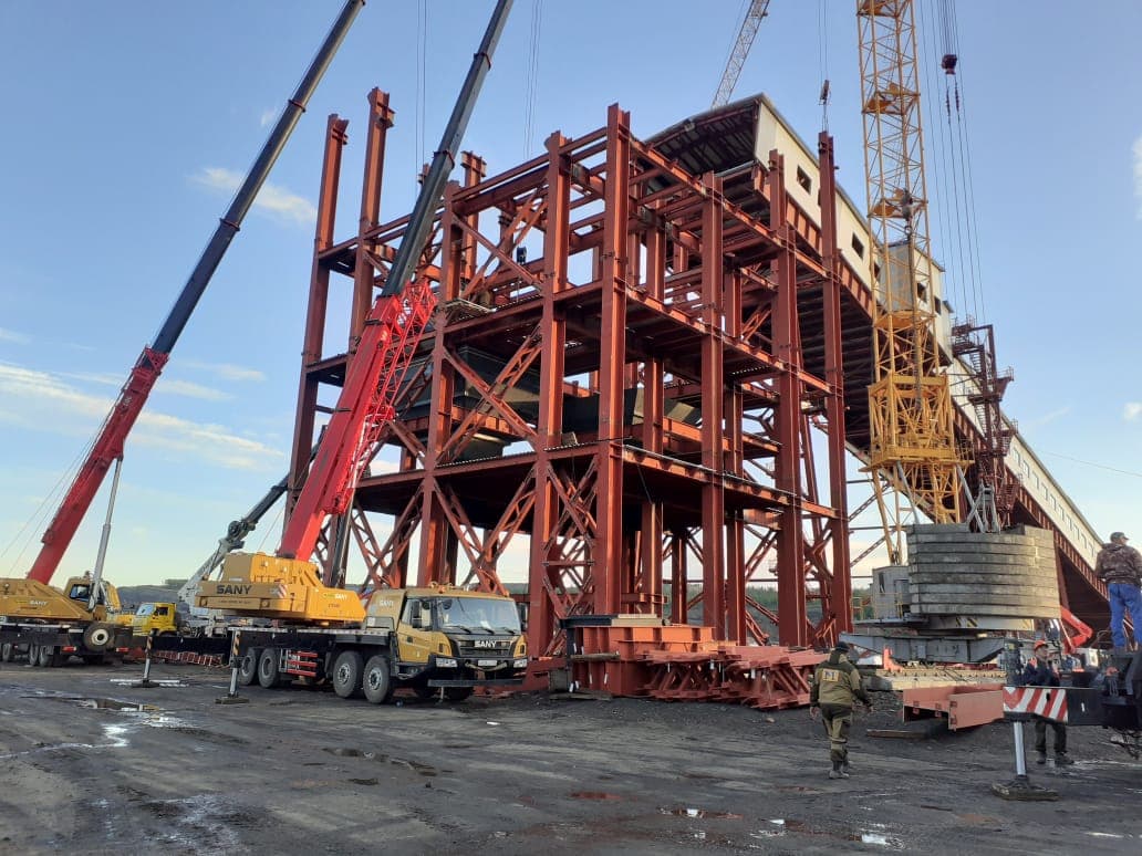 Металлокнструкции каркасов сооружений для Обогатительной фабрики Инаглинская-2